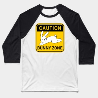 Caution Bunny Zone Baseball T-Shirt